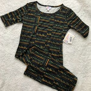 NWT Lularoe Julia Dress Geometric Pattern Black XS